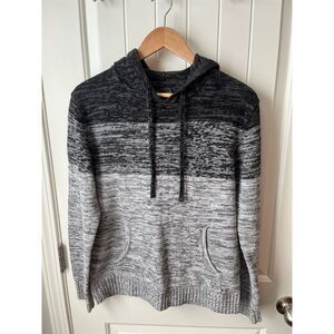 Retrofit Men's M Gray Colorblock Knit Hoodie Sweater Long Sleeve Casual